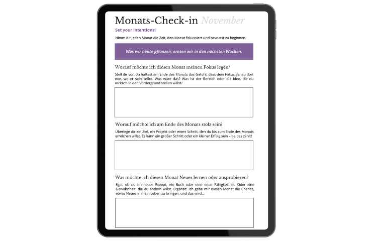 Monats Check in 1