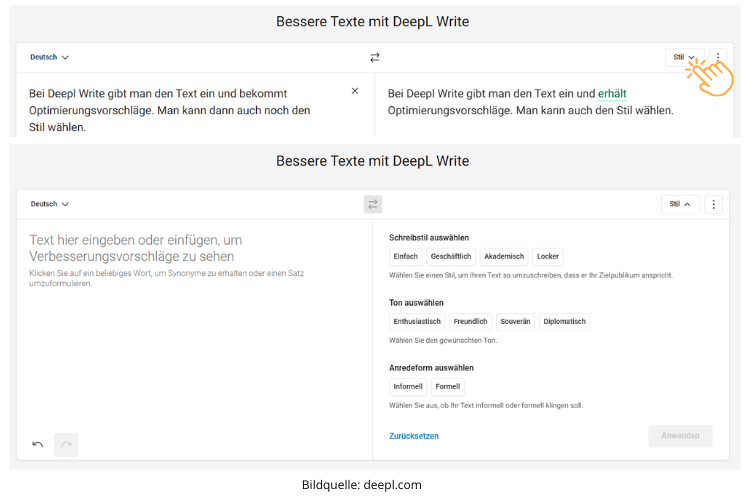 7 Ki Tools für Selbständige Bild von deepl write