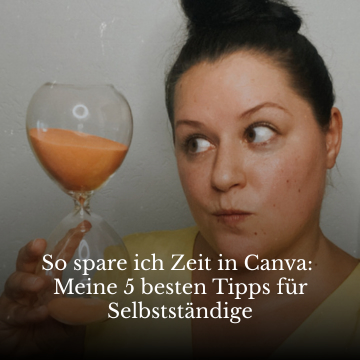 Bild von Frau mit Sanduhr und Titeltext