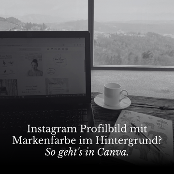 Bild von Laptop und Kaffeetasse mit Text